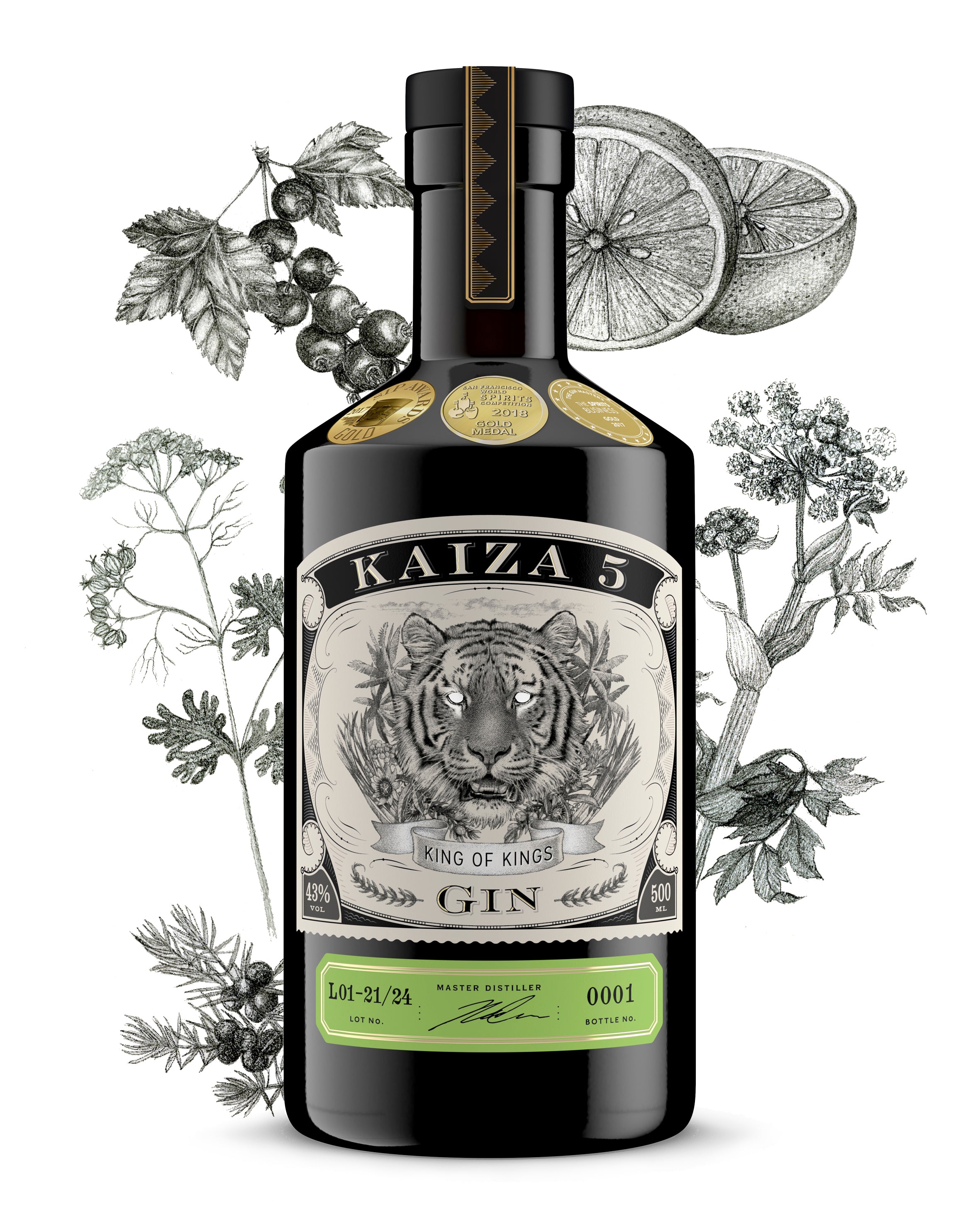 💡KAIZA 5 GIN - 0,7 l - 43%