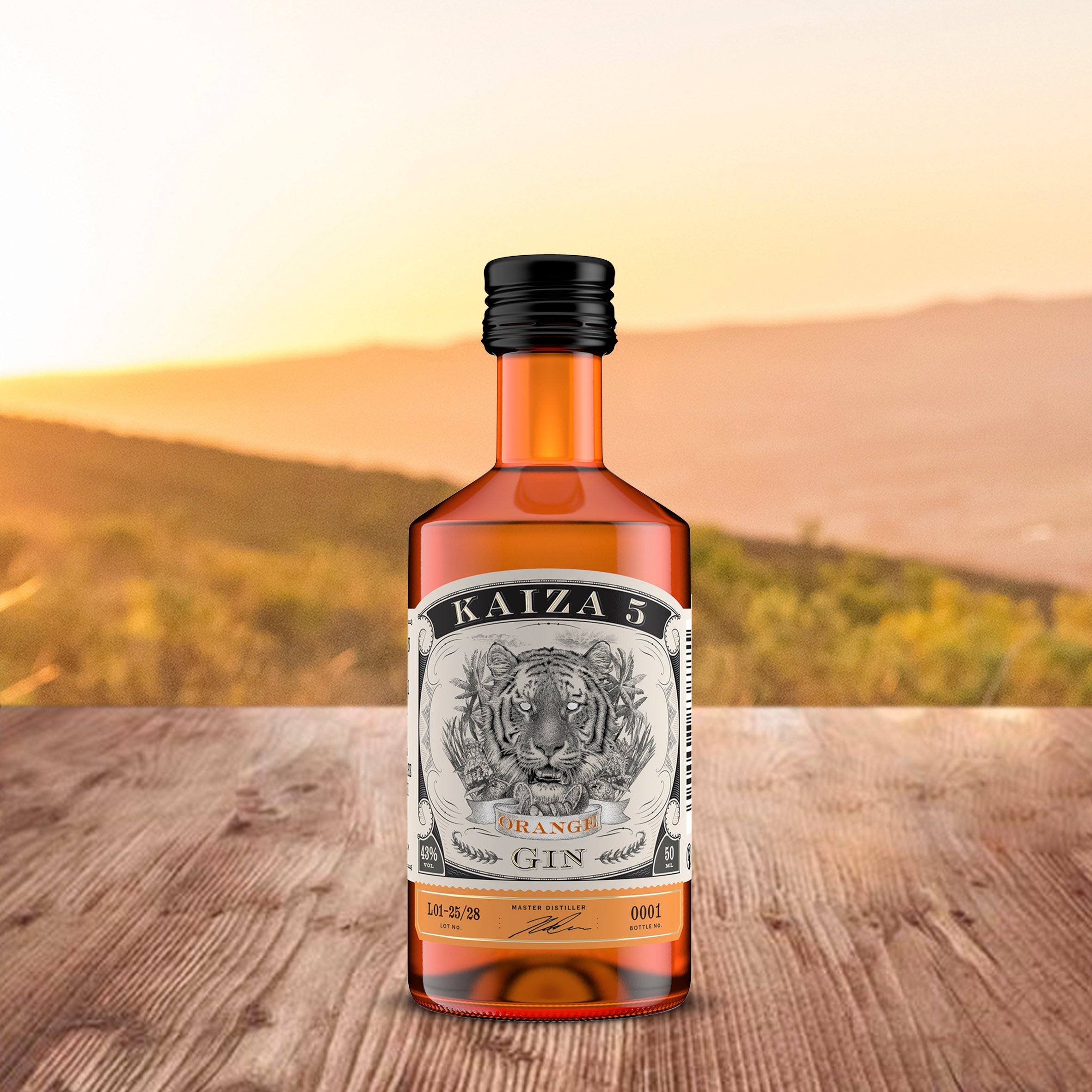 KAIZA 5 ORANGE GIN - 50 ml | Spritzlebendige Rose-Gin-Kreation