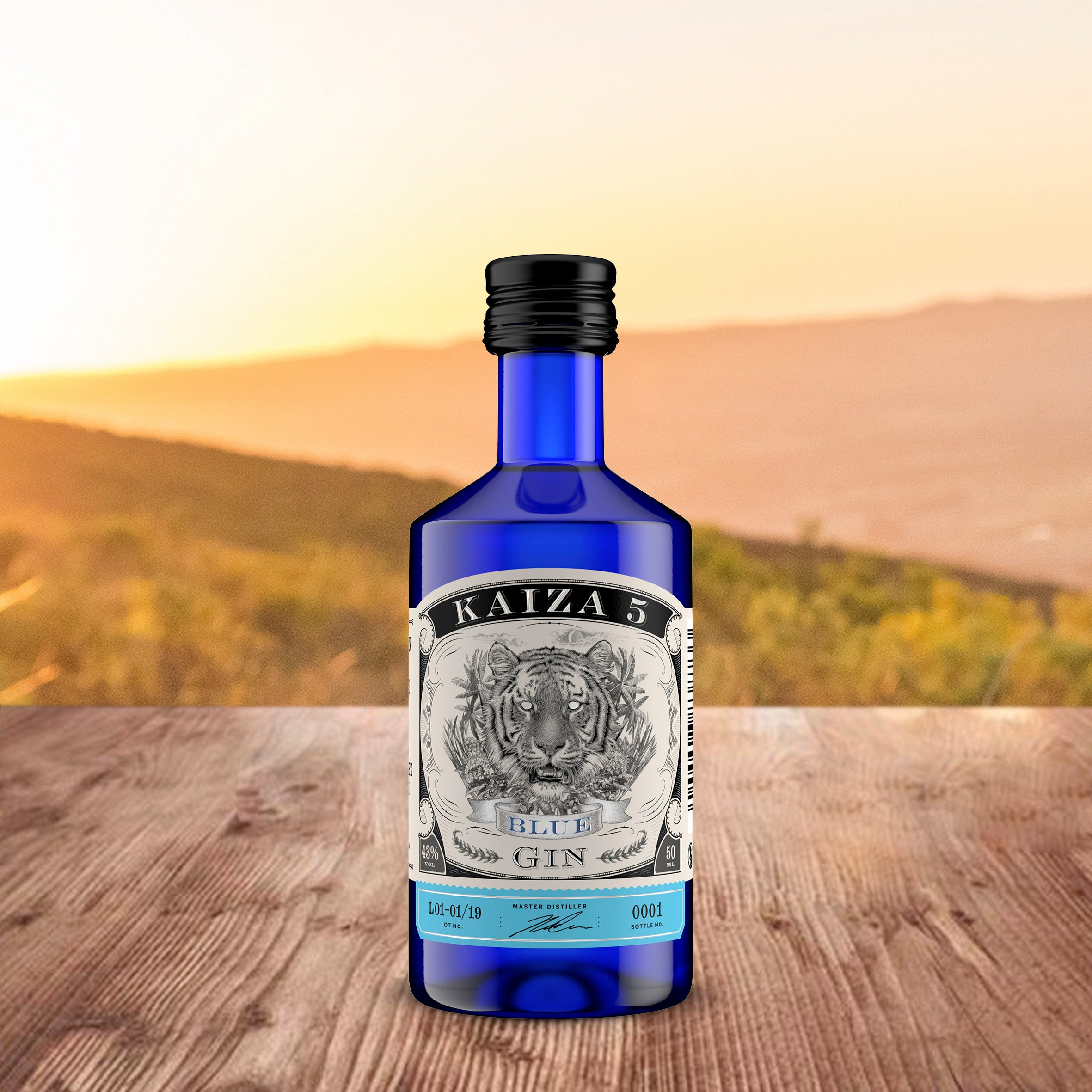 KAIZA 5 GIN BLUE Miniatur - 50 ml | Die blaue Lagune von Kapstadt