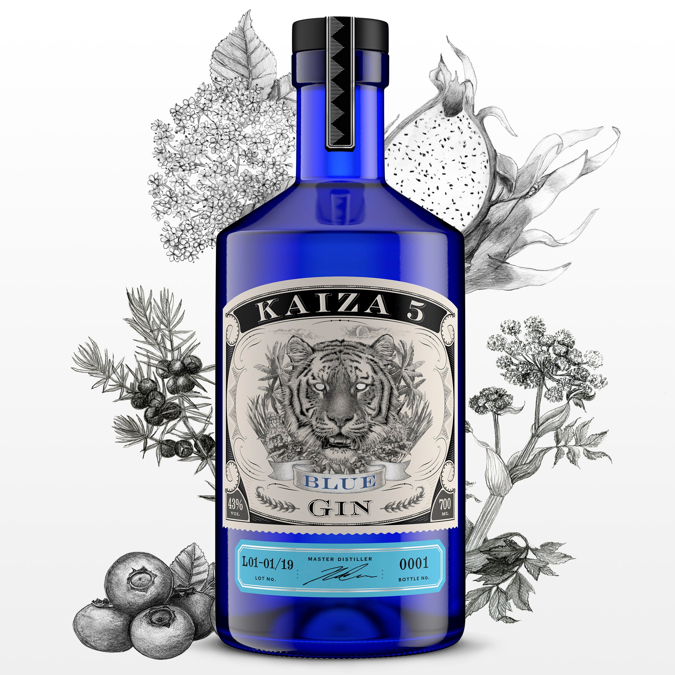 KAIZA 5 BLUE GIN - 700 ml | Die blaue Lagune von Kapstadt