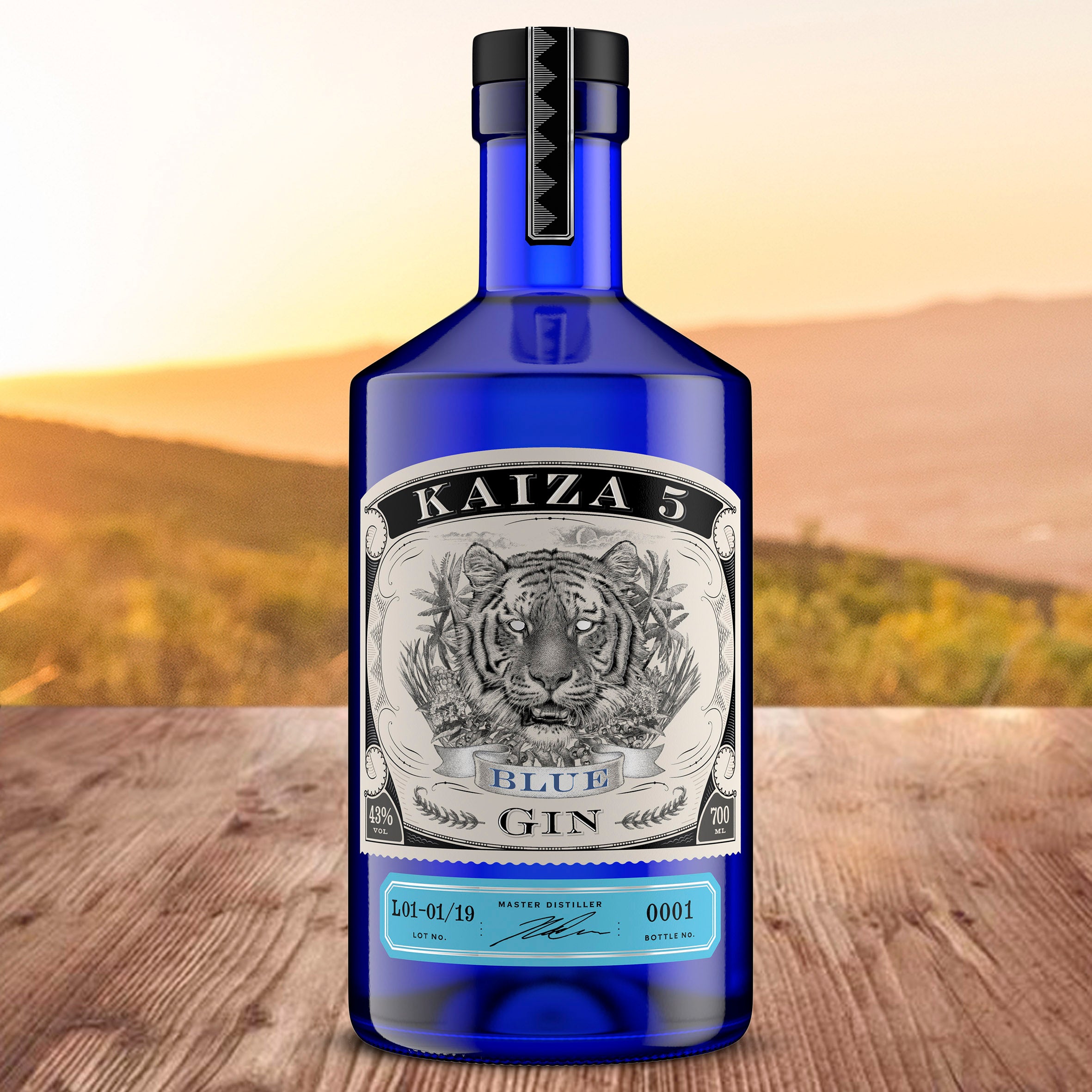 KAIZA 5 BLUE GIN - 700 ml | Die blaue Lagune von Kapstadt