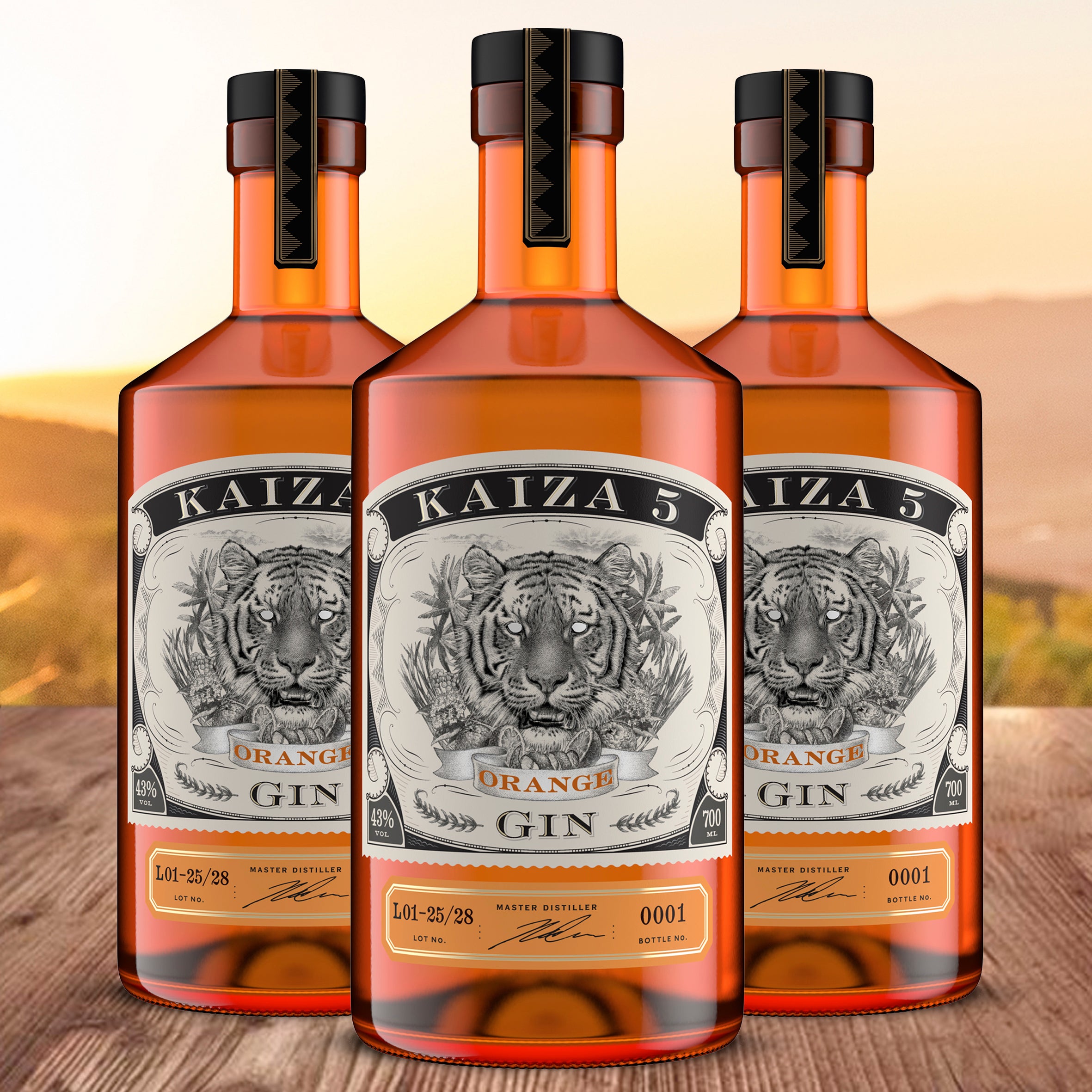 KAIZA 5 ORANGE GIN - 0,7 l - 43% | Spritzlebendige Gin-Kreation aus Kapstadt