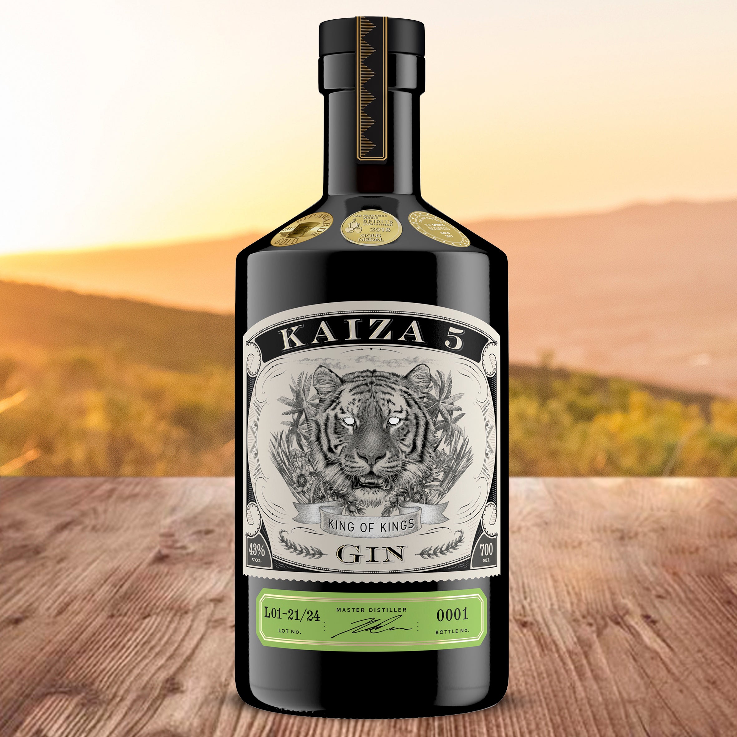 KAIZA 5 GIN - 700 ml - 43% | Der ausgezeichnete Premium-Gin aus Südafrika/Kapstadt