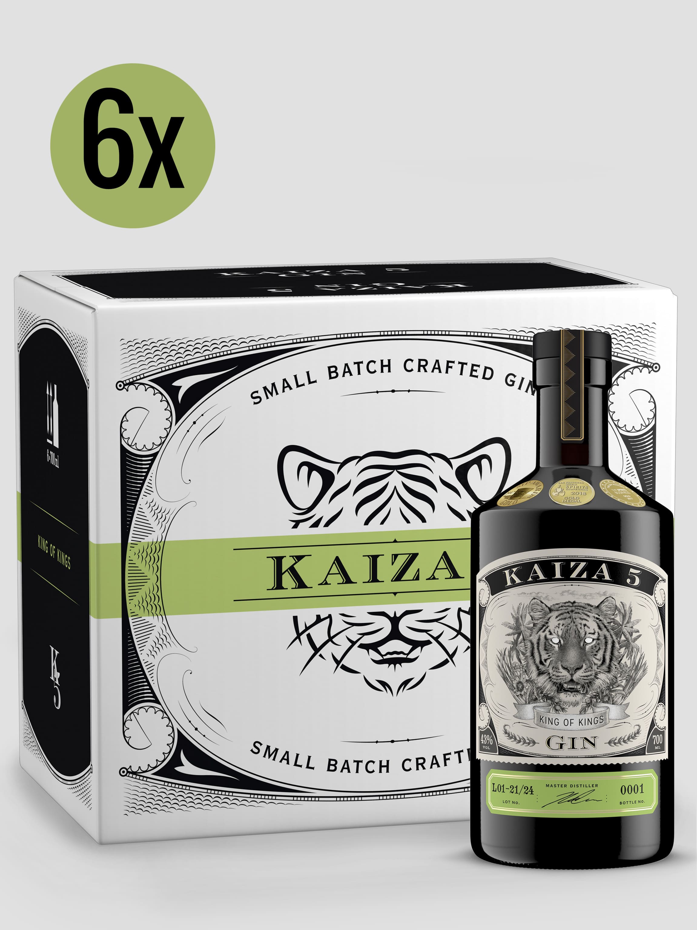 KAIZA 5 GIN - 700 ml - 43% | Der ausgezeichnete Premium-Gin aus Südafrika/Kapstadt