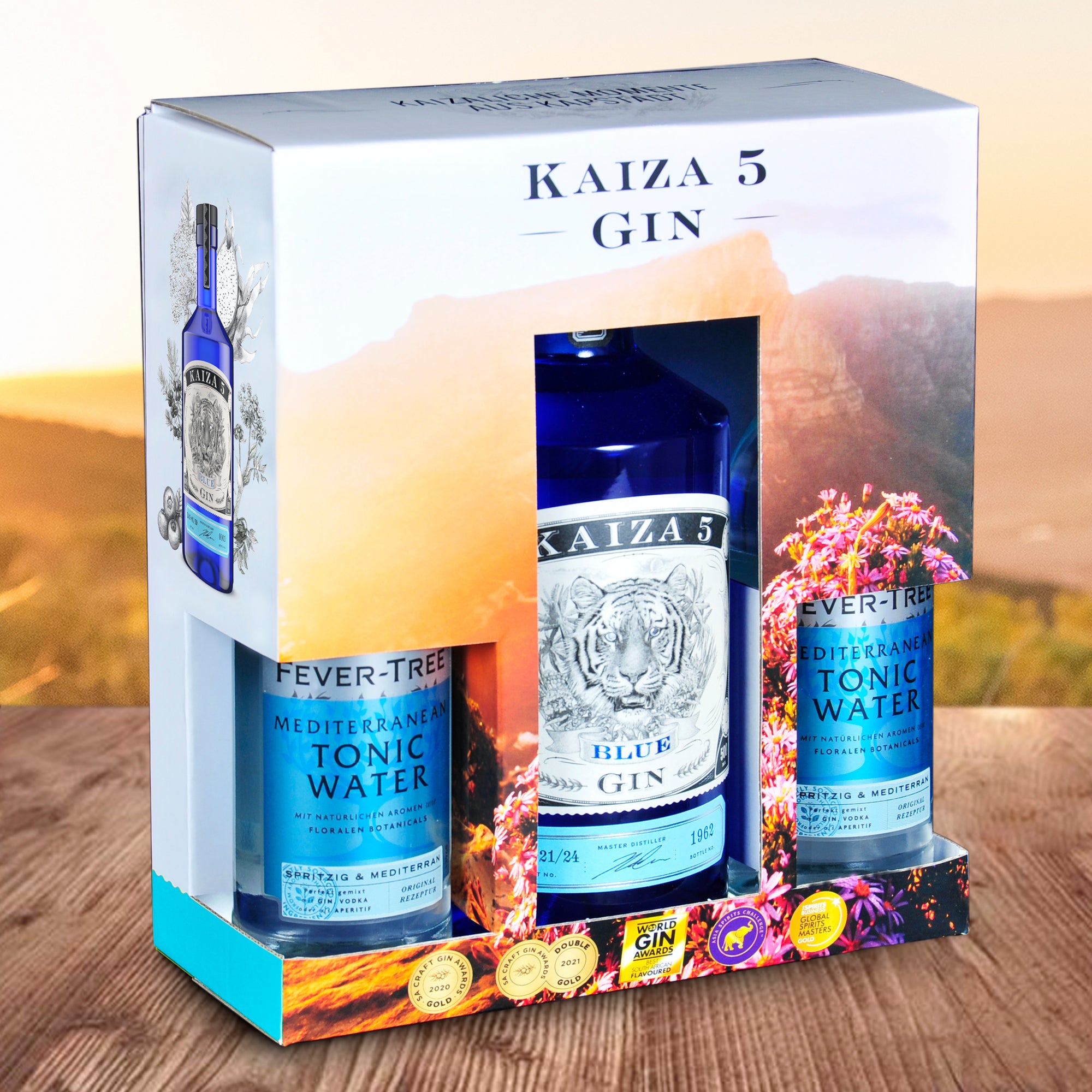 KAIZA 5 BLUE GIN Box mit 2x Fever-Tree Mediterranean